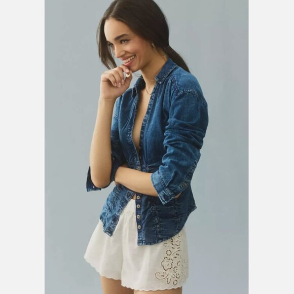 Brand New Pilcro Long-Sleeve Ruched Top - Picture 4 of 10